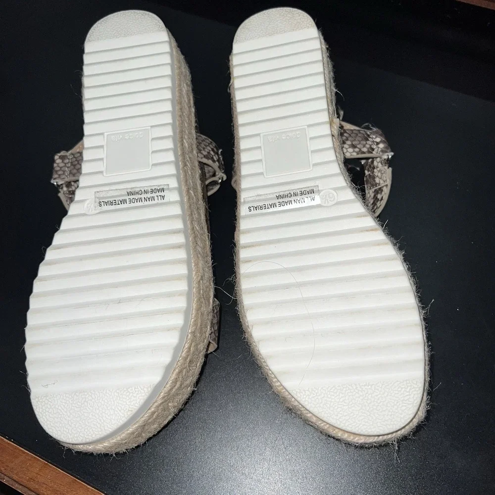 Dolce Vita Iman Sandals Espadrille Platform BOHO Snake Leather Size 6.5